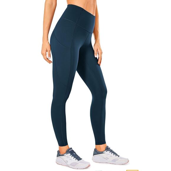 NWT CRZ Yoga‎ High Waisted Naked Feeling Workout 7/8 Leggings in Navy Size Large - Picture 1 of 6